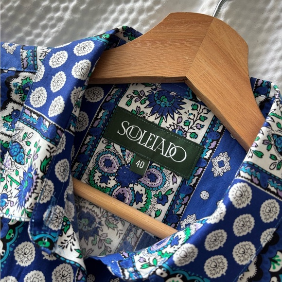 Souleido Vintage Style Multi-Print Cotton Shirt - Picture 8 of 15